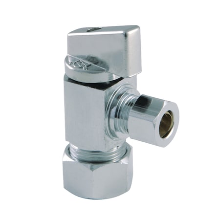 Kingston Brass 5/8"O.D x 3/8"O.D. Compression Qrtr Turn Angle Stop Valve, Chrome KF53301CTL